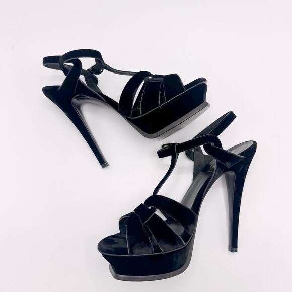 YSL Yves Saint Laurent Velvet Tribute Heels - Picture 7 of 15